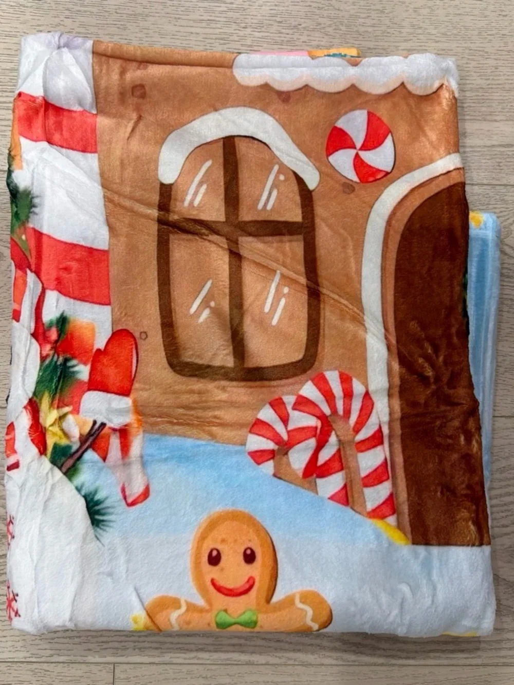 Gingerbread House Christmas Blanket
